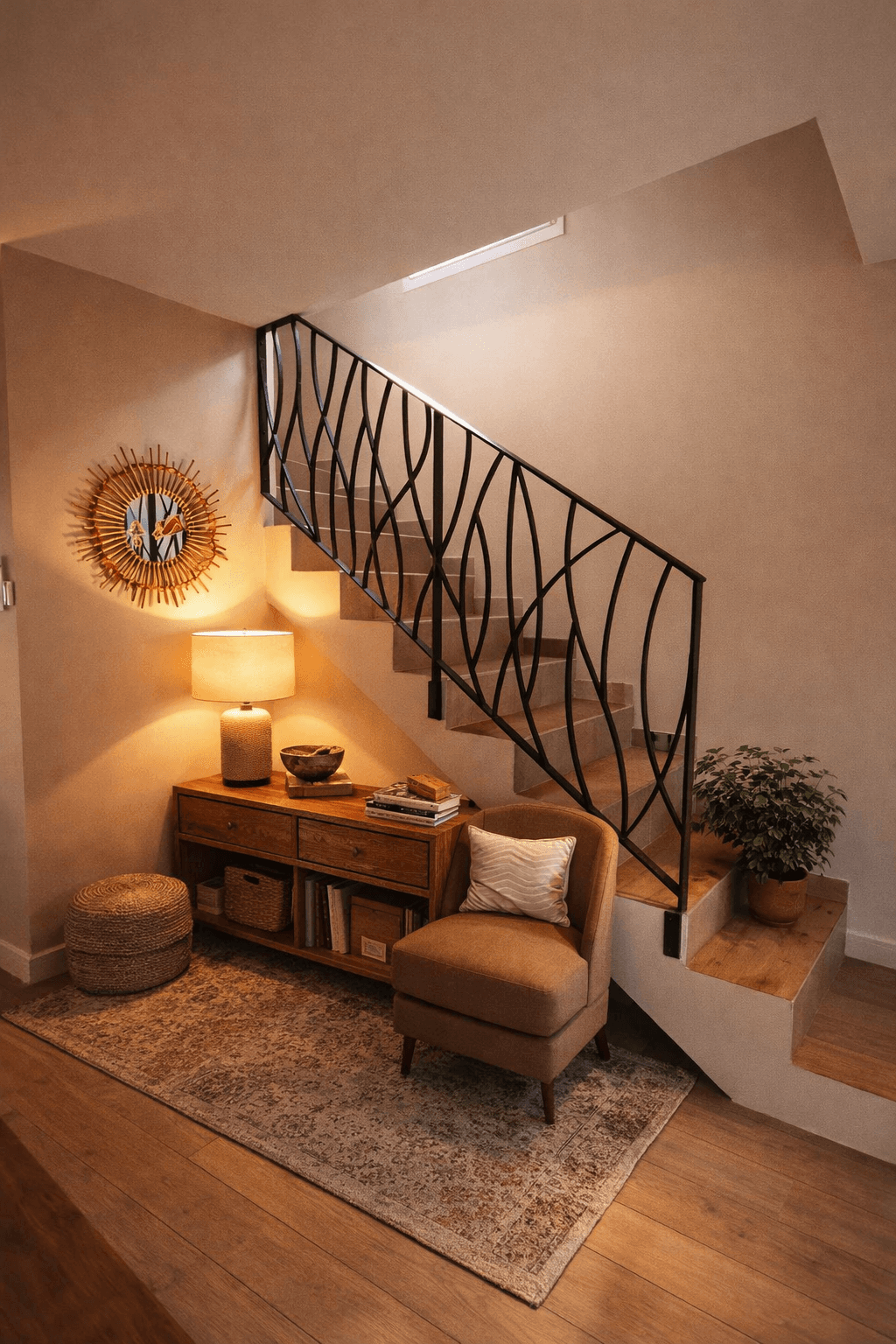 Rampe d’escalier moderne en acier — Ferronnerie Simon à Pernes-les-Fontaines